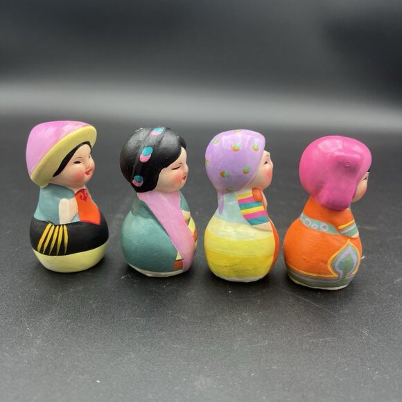 Vintage 3" Wuxi Huisang Clay Figurines Chinese Ladies set of 4 Handpainted. - Picture 4 of 14